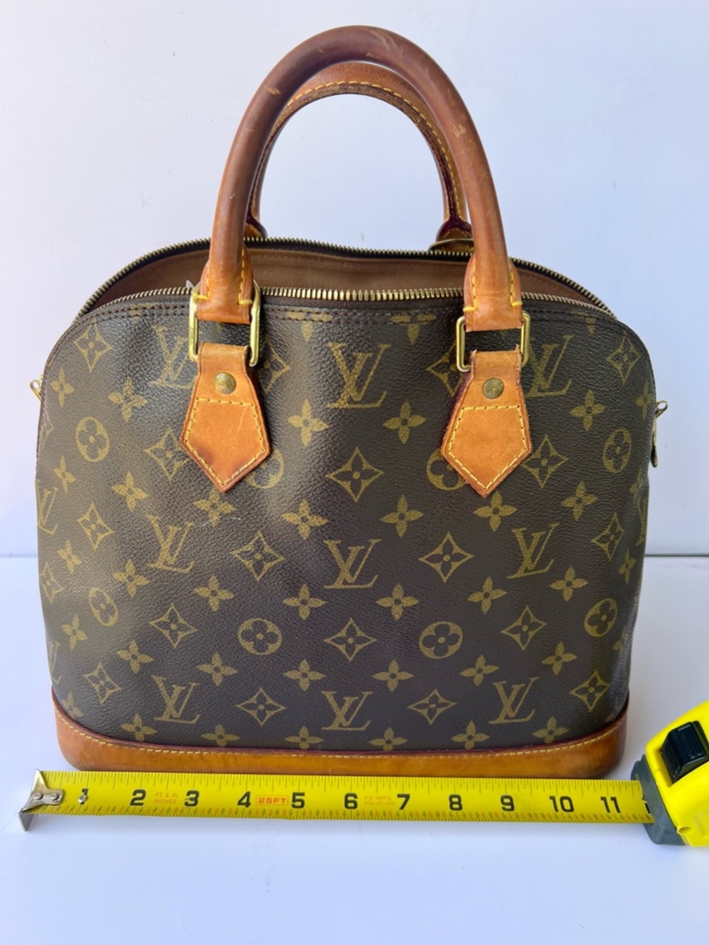 Louis Vuitton Monogram Alma PM Brown Canvas Top Handle Bag Authentic Vintage - Picture 2 of 12
